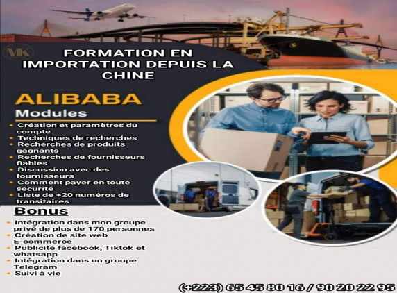 50% DE RÉDUCTION SUR LA FORMATION EN LIGNE EN IMPORTATION DEPUIS LA CHINE CHEZ NOTRE PARTENAIRE MK S